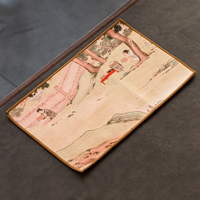 Kínai festett virágmintás sűrített konyharuha plüss szarvasbőr utánzat víz nedvszívó rongy teaszalvéták kendő teaszertartás