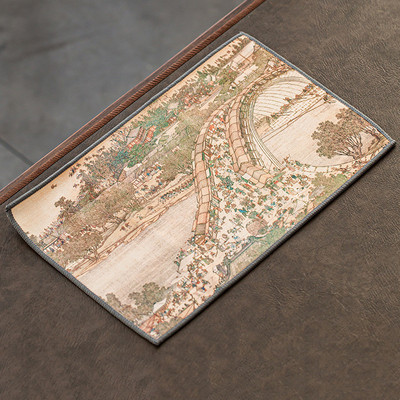 Kínai festett virágmintás sűrített konyharuha plüss szarvasbőr utánzat víz nedvszívó rongy teaszalvéták kendő teaszertartás