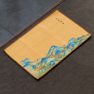 Kínai festett virágmintás sűrített konyharuha plüss szarvasbőr utánzat víz nedvszívó rongy teaszalvéták kendő teaszertartás