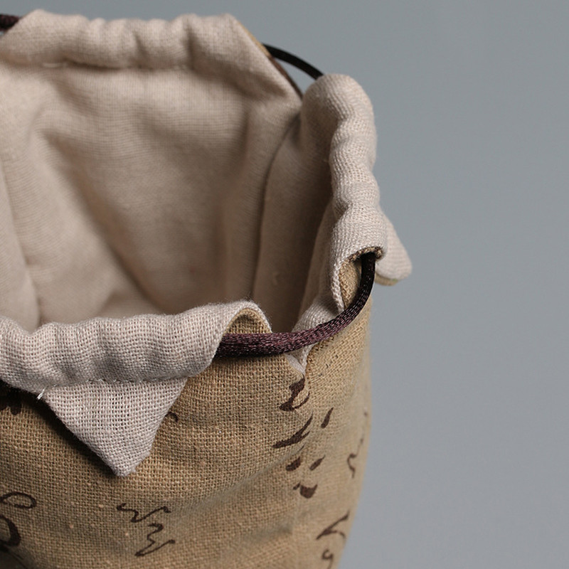 Sutirštintas medvilninis laikymo maišelis Kelioninis krepšys Taivano medžiaginis maišelis arbatos rinkinys arbatinuko medžiaginis maišelis Vidutinio dydžio arbatinuko medžiaginis maišelis Daugiafunkcis