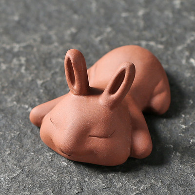 1 τμχ Yixing Χειροποίητο Μωβ Πήλινο Τσάι Pet Άγαλμα Κουνελιού Τσάι Φιγούρα Στολίδι Μπουτίκ Αξεσουάρ τραπεζιού τσαγιού Διακόσμηση σπιτιού