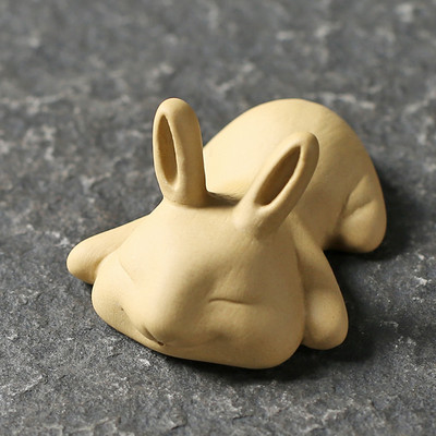 1 τμχ Yixing Χειροποίητο Μωβ Πήλινο Τσάι Pet Άγαλμα Κουνελιού Τσάι Φιγούρα Στολίδι Μπουτίκ Αξεσουάρ τραπεζιού τσαγιού Διακόσμηση σπιτιού