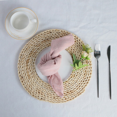 Vakariņu šķīvja tekstūras salvete, mazgā kokvilnas vienkrāsains uzsūcošs tējas dvielis, īpaši mīksta auduma paklājiņi, kāzu ballīšu dekorēšanai