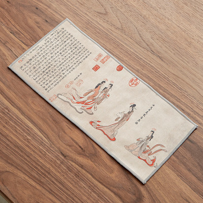 Galda paklājiņš, krāsots, sabiezināts, īpaši uzsūcošs tējas dvielis Profesionāls tējas komplekts Aksesuāri Poda dvielis Ķīniešu stila galdauta paliktnis