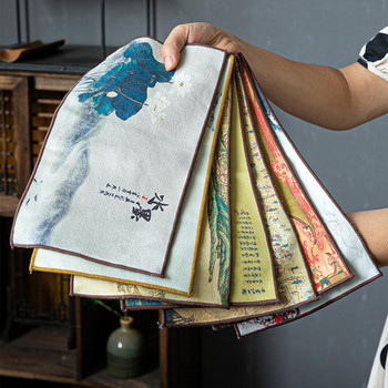 Πολύχρωμο, δημιουργικό κινέζικο ζωγραφισμένο τραπεζομάντιλο συνοπτικό στυλ, καθαριστικό ύφασμα καθαρισμού πετσετών τσαγιού Απορροφητικό πανί Kung Fu Tea Mat Διακόσμηση χαρτοπετσέτας