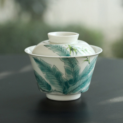 Tīras, ar rokām apgleznotas banānu gaivanas 110 ml tējas bļoda kung fu dzēriena tējas krūzes komplekts