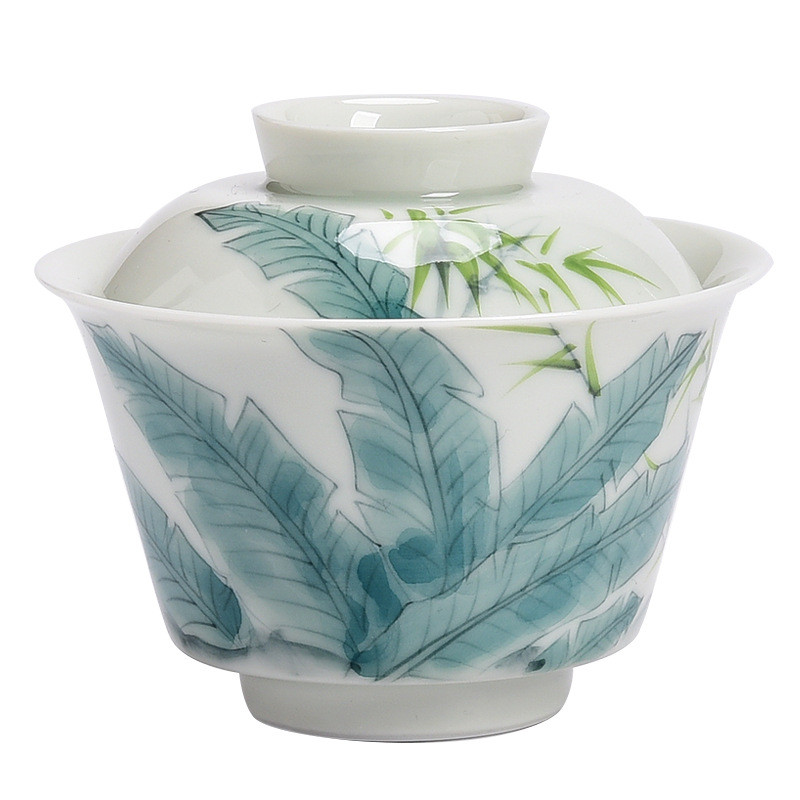 Tīras, ar rokām apgleznotas banānu gaivanas 110 ml tējas bļoda kung fu dzēriena tējas krūzes komplekts