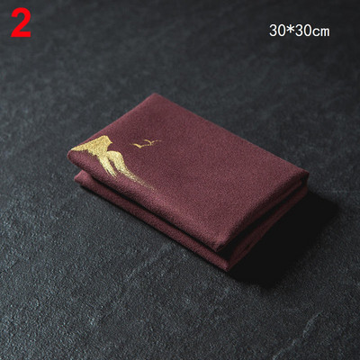 Vintage izšūtas tējas salvetes Auduma Zivju plūmju ziedu raksts Bļoda tējkanna tīrīšanas dvielis Galda tējas ceremonijas aksesuārs