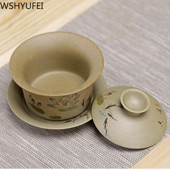 WSHYUFEI Jingdezhen κεραμικό μπολ Gaiwan σε κινέζικο στυλ Stoneware ρετρό σετ τσαγιού Χειροποίητο μπολ τσαγιού Bubble Ταξίδι Φλιτζάνι τσαγιού 150ml