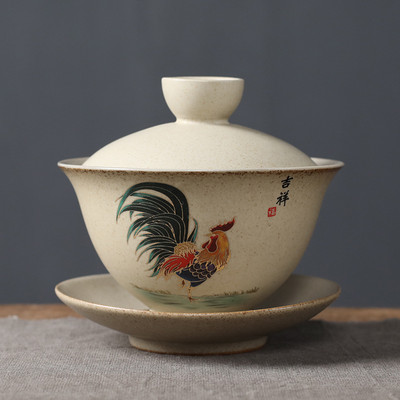 Ķīniešu tradicionālā, rokām darināta keramikas tēja, tējkrūze, tējas tase ceļojumiem, pārnēsājams Gaiwan komplekts, mājas biroja tējas servīzes piederumi, 150 ml