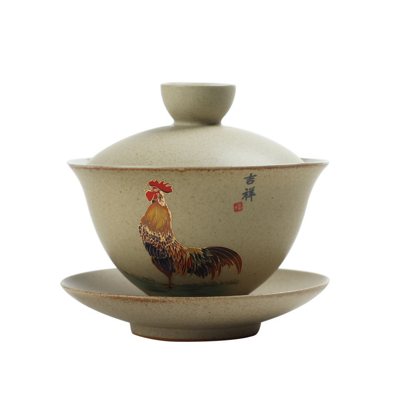 Ķīniešu tradicionālā, rokām darināta keramikas tēja, tējkrūze, tējas tase ceļojumiem, pārnēsājams Gaiwan komplekts, mājas biroja tējas servīzes piederumi, 150 ml