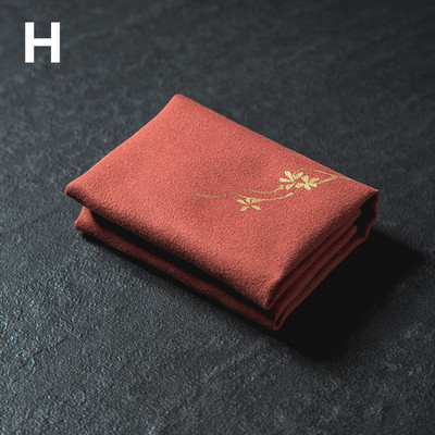 Vintage izšūtas tējas salvetes Audums Zivju plūmju ziedu raksts Bļoda tējkanna tīrīšanas dvielis Galda tējas ceremonijas aksesuārs