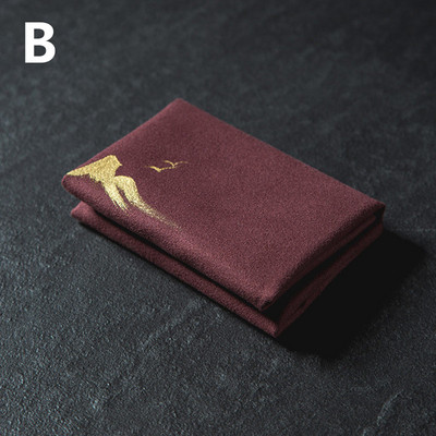 Vintage izšūtas tējas salvetes Audums Zivju plūmju ziedu raksts Bļoda tējkanna tīrīšanas dvielis Galda tējas ceremonijas aksesuārs