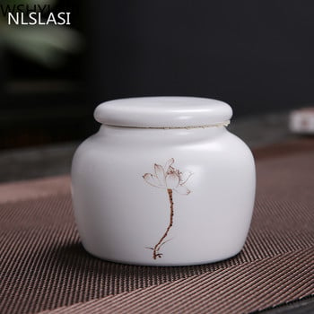 Ceramic Tea Caddy Μικρό Μίνι Φορητό Oolong Δεξαμενή αποθήκευσης τσαγιού Ταξιδιωτικά κουτιά τσαγιού σε σκόνη σφραγισμένο βάζο Δοχεία τσαγιού Βάζο καραμελών μπαχαρικών