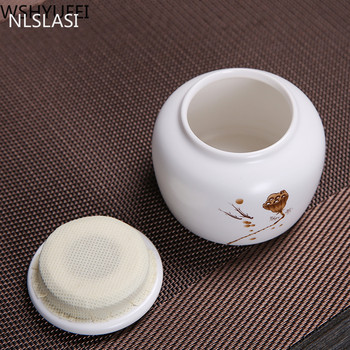 Керамичен чай Caddy Малък мини преносим резервоар за съхранение на чай Oolong Пътуващи кутии за чай Прахообразен запечатан буркан Контейнери за чай Буркан за бонбони подправки