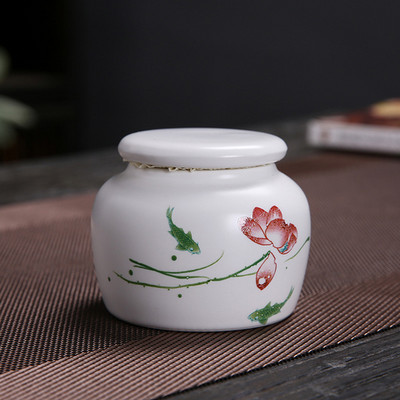 Keramikas tējas Caddy mazs mini pārnēsājams Oolong tējas uzglabāšanas tvertne ceļojumu tējas kastes ar pulveriem noslēgtas burkas tējas trauki garšvielu konfekšu burka