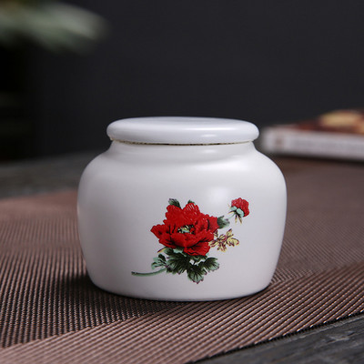 Keramikas tējas Caddy mazs mini pārnēsājams Oolong tējas uzglabāšanas tvertne ceļojumu tējas kastes ar pulveriem noslēgtas burkas tējas trauki garšvielu konfekšu burka