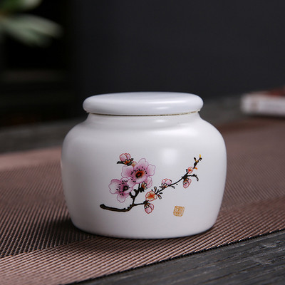 Keramikas tējas Caddy mazs mini pārnēsājams Oolong tējas uzglabāšanas tvertne ceļojumu tējas kastes ar pulveriem noslēgtas burkas tējas trauki garšvielu konfekšu burka