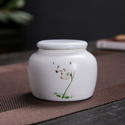 Keramikas tējas Caddy mazs mini pārnēsājams Oolong tējas uzglabāšanas tvertne ceļojumu tējas kastes ar pulveriem noslēgtas burkas tējas trauki garšvielu konfekšu burka