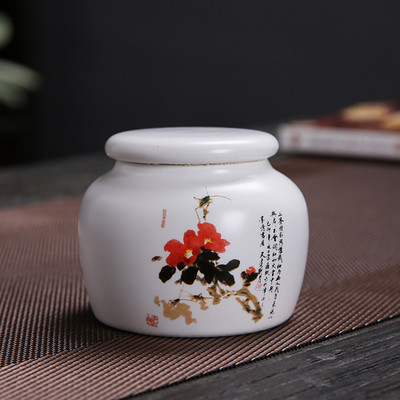 Keramikas tējas Caddy mazs mini pārnēsājams Oolong tējas uzglabāšanas tvertne ceļojumu tējas kastes ar pulveriem noslēgtas burkas tējas trauki garšvielu konfekšu burka