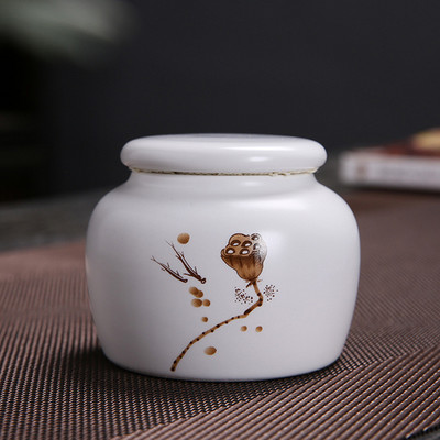 Keramikas tējas Caddy mazs mini pārnēsājams Oolong tējas uzglabāšanas tvertne ceļojumu tējas kastes ar pulveriem noslēgtas burkas tējas trauki garšvielu konfekšu burka