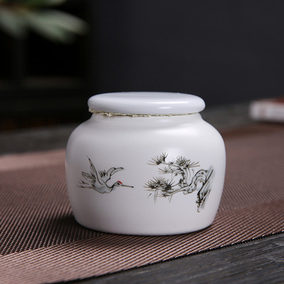 Keramikas tējas Caddy mazs mini pārnēsājams Oolong tējas uzglabāšanas tvertne ceļojumu tējas kastes ar pulveriem noslēgtas burkas tējas trauki garšvielu konfekšu burka