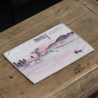 Krāsota dvieļu uzsūcoša lupata, sabiezināta galda tīrīšanas lupatiņa Augstākās klases tējas komplekta piederumi Galda paklājiņi Profesionāla lupata