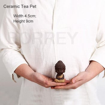 BORREY Purple Clay Tea Pet Pet άγαλμα του Βούδα Μικρός Μοναχός Κεραμικό Τσάι Pet Sakyamuni Crafts Διακοσμητικό σετ τσαγιού ειδώλιο αυτοκινήτου Αξεσουάρ