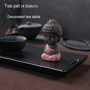 BORREY Purple Clay Tea Pet Pet άγαλμα του Βούδα Μικρός Μοναχός Κεραμικό Τσάι Pet Sakyamuni Crafts Διακοσμητικό σετ τσαγιού ειδώλιο αυτοκινήτου Αξεσουάρ