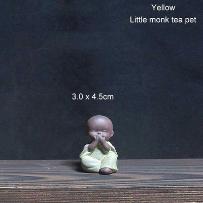 BORREY Purpura Māla tēja Mājdzīvnieka Budas statuja Mazs Mūks Keramikas tēja Mājdzīvnieks Sakjamuni Amatniecība Automašīnas figūriņas rotājums Tējas servīzes piederumi