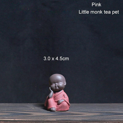 BORREY Purpura Māla tēja Mājdzīvnieka Budas statuja Mazs Mūks Keramikas tēja Mājdzīvnieks Sakjamuni Amatniecība Automašīnas figūriņas rotājums Tējas servīzes piederumi