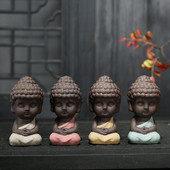 Κεραμικό Buddha Monk Tea Pet Χειροποίητα Χειροτεχνήματα Μωβ Πηλός Μικρός Μοναχός Διακόσμηση Δίσκου τσαγιού Αξεσουάρ Τσάι Στολίδια