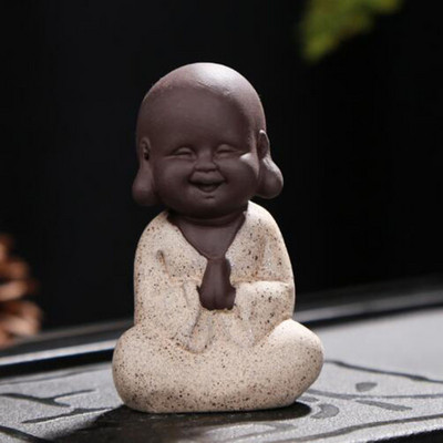 Κεραμικό Buddha Monk Tea Pet Χειροποίητα Χειροτεχνήματα Μωβ Πηλός Μικρός Μοναχός Διακόσμηση Δίσκου τσαγιού Αξεσουάρ Τσάι Στολίδια