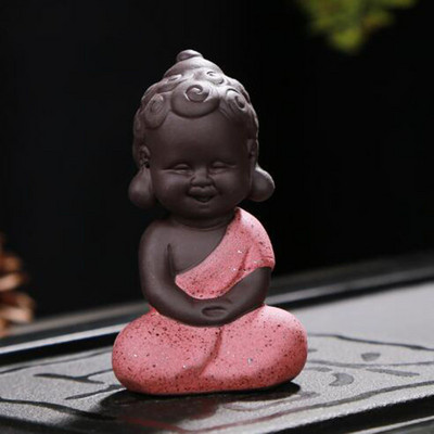 Κεραμικό Buddha Monk Tea Pet Χειροποίητα Χειροτεχνήματα Μωβ Πηλός Μικρός Μοναχός Διακόσμηση Δίσκου τσαγιού Αξεσουάρ Τσάι Στολίδια