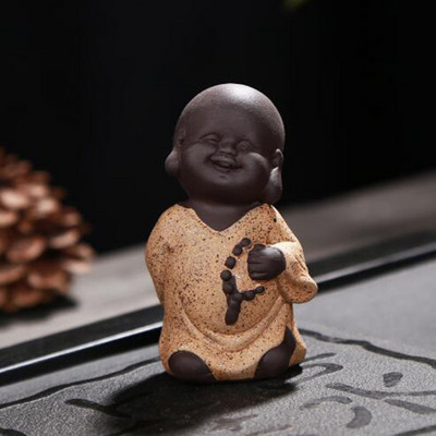 Κεραμικό Buddha Monk Tea Pet Χειροποίητα Χειροτεχνήματα Μωβ Πηλός Μικρός Μοναχός Διακόσμηση Δίσκου τσαγιού Αξεσουάρ Τσάι Στολίδια