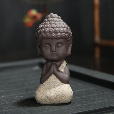 Κεραμικό Buddha Monk Tea Pet Χειροποίητα Χειροτεχνήματα Μωβ Πηλός Μικρός Μοναχός Διακόσμηση Δίσκου τσαγιού Αξεσουάρ Τσάι Στολίδια