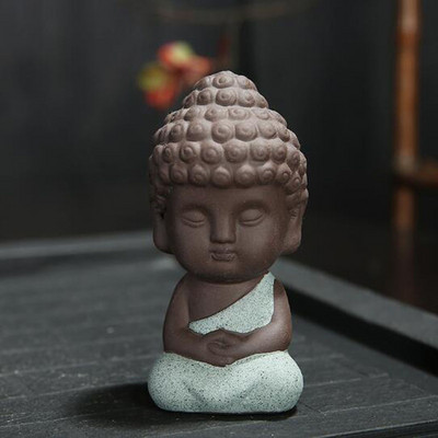 Κεραμικό Buddha Monk Tea Pet Χειροποίητα Χειροτεχνήματα Μωβ Πηλός Μικρός Μοναχός Διακόσμηση Δίσκου τσαγιού Αξεσουάρ Τσάι Στολίδια