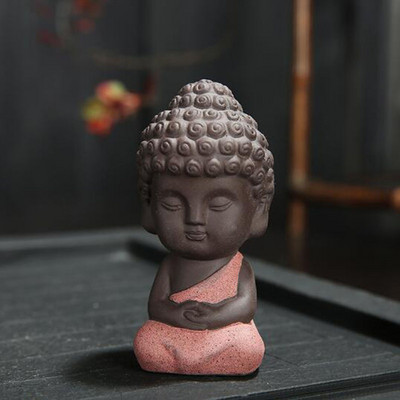 Κεραμικό Buddha Monk Tea Pet Χειροποίητα Χειροτεχνήματα Μωβ Πηλός Μικρός Μοναχός Διακόσμηση Δίσκου τσαγιού Αξεσουάρ Τσάι Στολίδια
