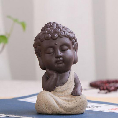 Κεραμικό Buddha Monk Tea Pet Χειροποίητα Χειροτεχνήματα Μωβ Πηλός Μικρός Μοναχός Διακόσμηση Δίσκου τσαγιού Αξεσουάρ Τσάι Στολίδια