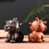 Mazā lauvas statuja tēja mājdzīvnieku rotājums dārza radošums ornaments tējas ceremonija Yixing purpura māla roku darbs aksesuāri