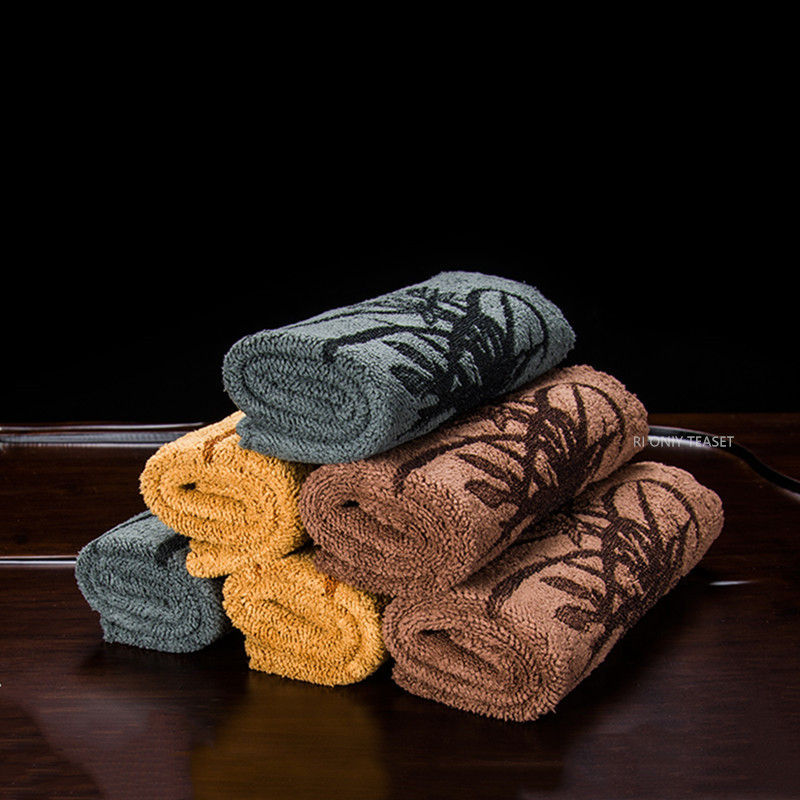 Ķīniešu ziedu raksts, sabiezināts tējas dvielis, absorbējošs ūdens lupata tējas salvetes, auduma galds, tējkannas paliktnis, tējas komplekta piederumi