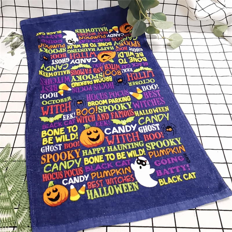 1vnt., 39x64 cm moliūgo kaukolė, spausdinta Helovino vakarėlio dovana, medvilninė valymo šluostė virtuvės rankšluostis