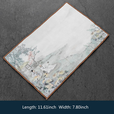 29x19cm ķīniešu profesionāla lupata krāsots biezs tējas dvielis, īpaši uzsūcošs augstas klases tējas tīrīšanas salvešu komplekts, krūzes paklājiņa piederumi