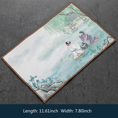 29x19cm ķīniešu profesionāla lupata krāsots biezs tējas dvielis, īpaši uzsūcošs augstas klases tējas tīrīšanas salvešu komplekts, krūzes paklājiņa piederumi