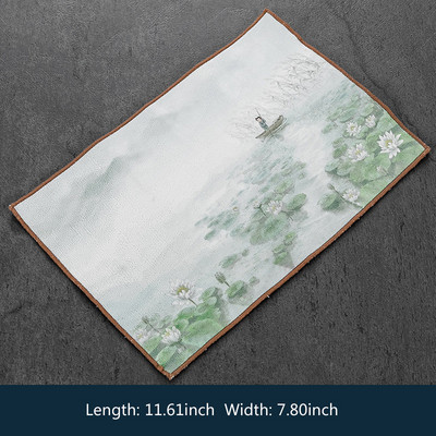 29x19cm ķīniešu profesionāla lupata krāsots biezs tējas dvielis, īpaši uzsūcošs augstas klases tējas tīrīšanas salvešu komplekts, krūzes paklājiņa piederumi