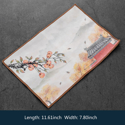 29x19cm ķīniešu profesionāla lupata krāsots biezs tējas dvielis, īpaši uzsūcošs augstas klases tējas tīrīšanas salvešu komplekts, krūzes paklājiņa piederumi