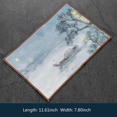 29x19cm ķīniešu profesionāla lupata krāsots biezs tējas dvielis, īpaši uzsūcošs augstas klases tējas tīrīšanas salvešu komplekts, krūzes paklājiņa piederumi