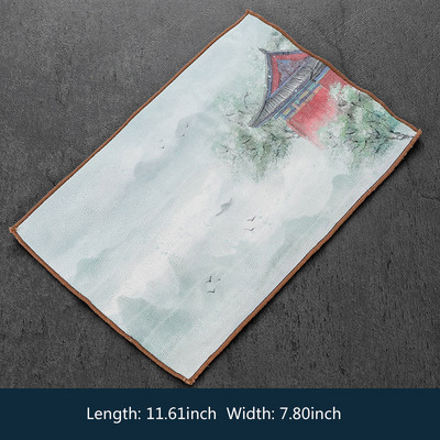 29x19cm ķīniešu profesionāla lupata krāsots biezs tējas dvielis, īpaši uzsūcošs augstas klases tējas tīrīšanas salvešu komplekts, krūzes paklājiņa piederumi