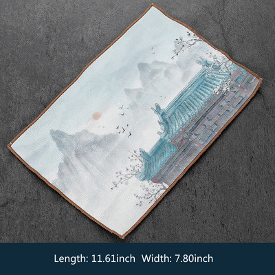 29x19cm ķīniešu profesionāla lupata krāsots biezs tējas dvielis, īpaši uzsūcošs augstas klases tējas tīrīšanas salvešu komplekts, krūzes paklājiņa piederumi