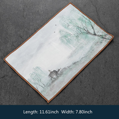 29x19cm ķīniešu profesionāla lupata krāsots biezs tējas dvielis, īpaši uzsūcošs augstas klases tējas tīrīšanas salvešu komplekts, krūzes paklājiņa piederumi